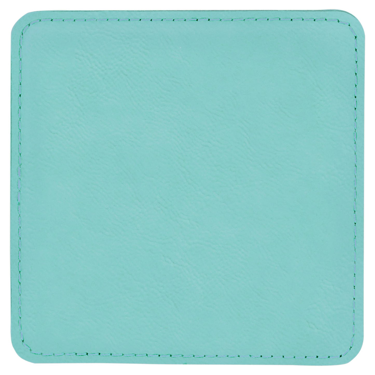4" x 4" Teal Square Leatherette Coaster