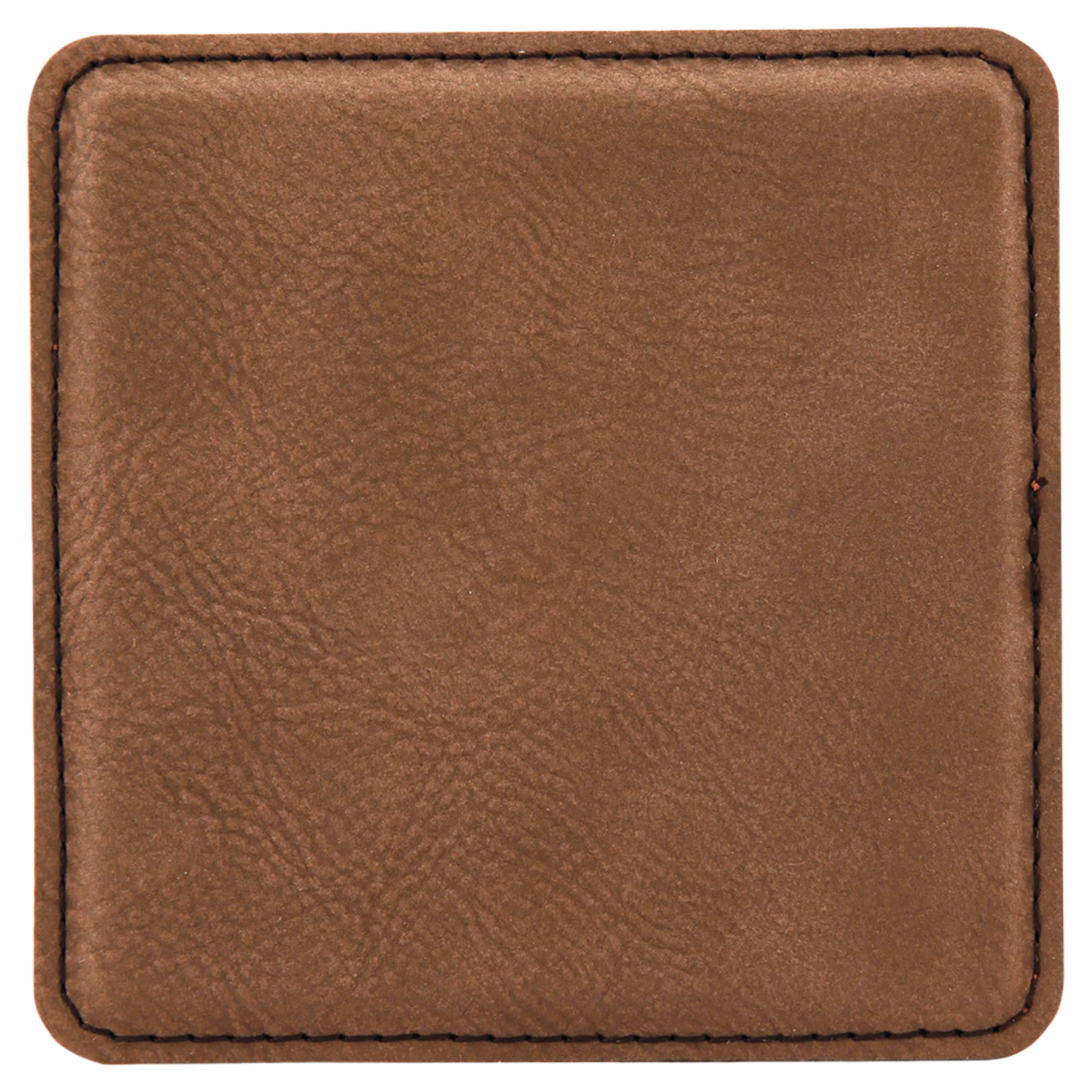 4" x 4" Dark Brown Square Leatherette Coaster