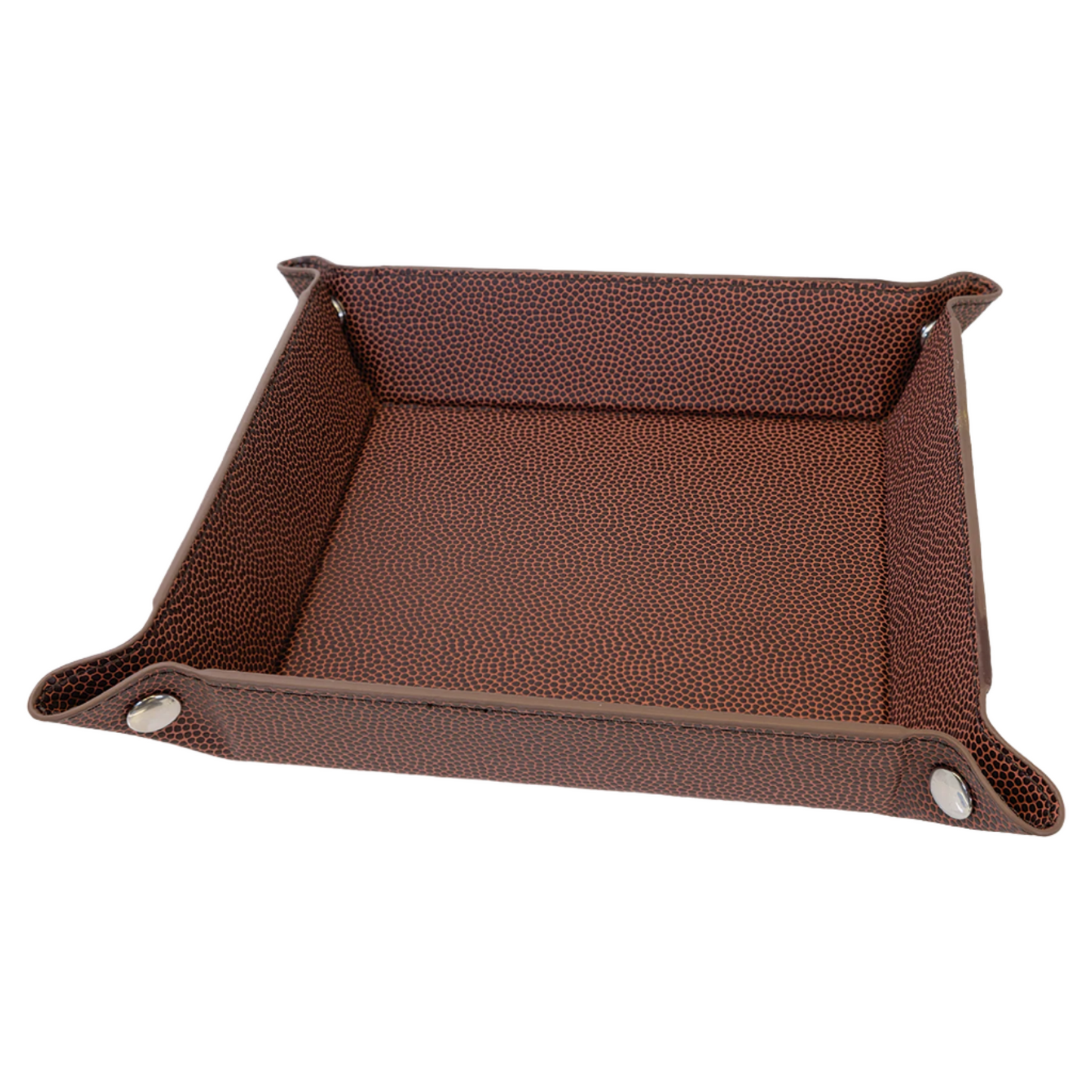 6" x 6" Custom Leatherette Snap Up Tray with Silver Snaps