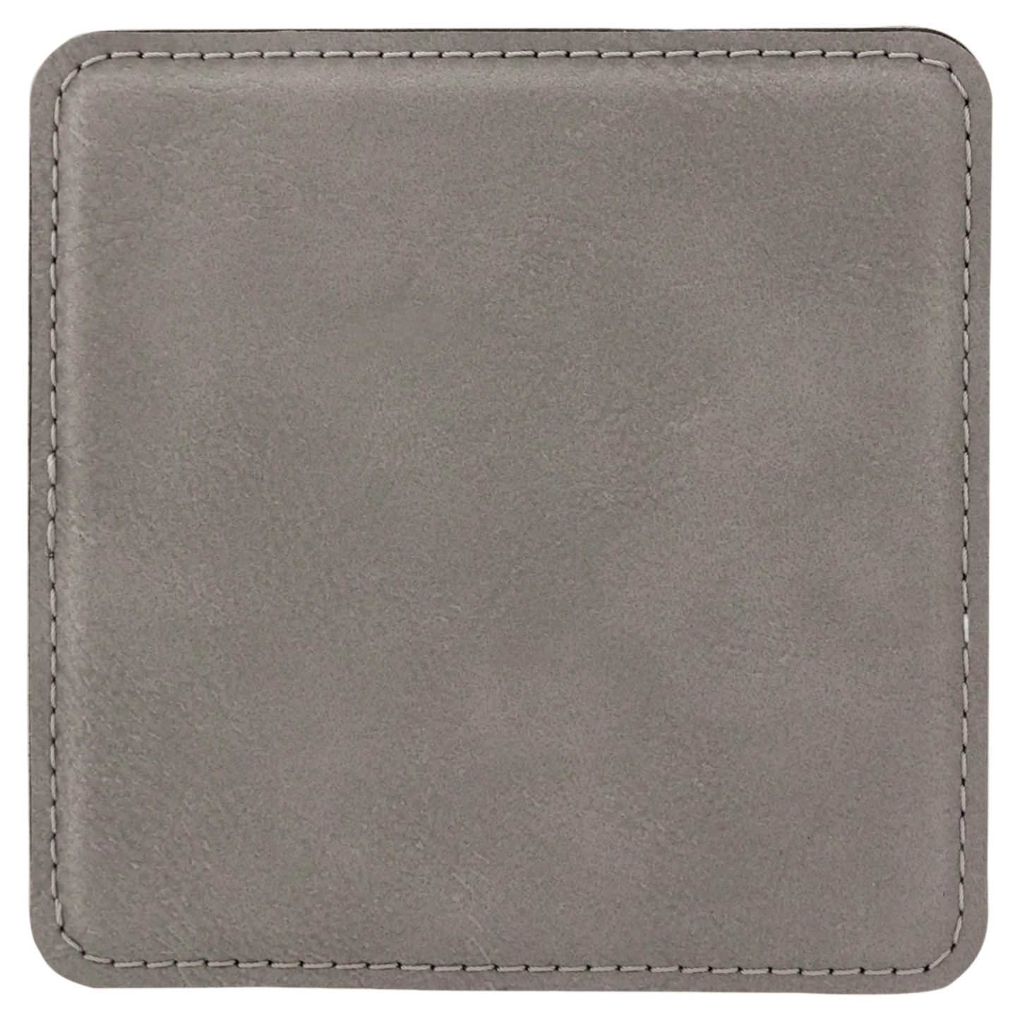 4" x 4" Gray Square Leatherette Coaster