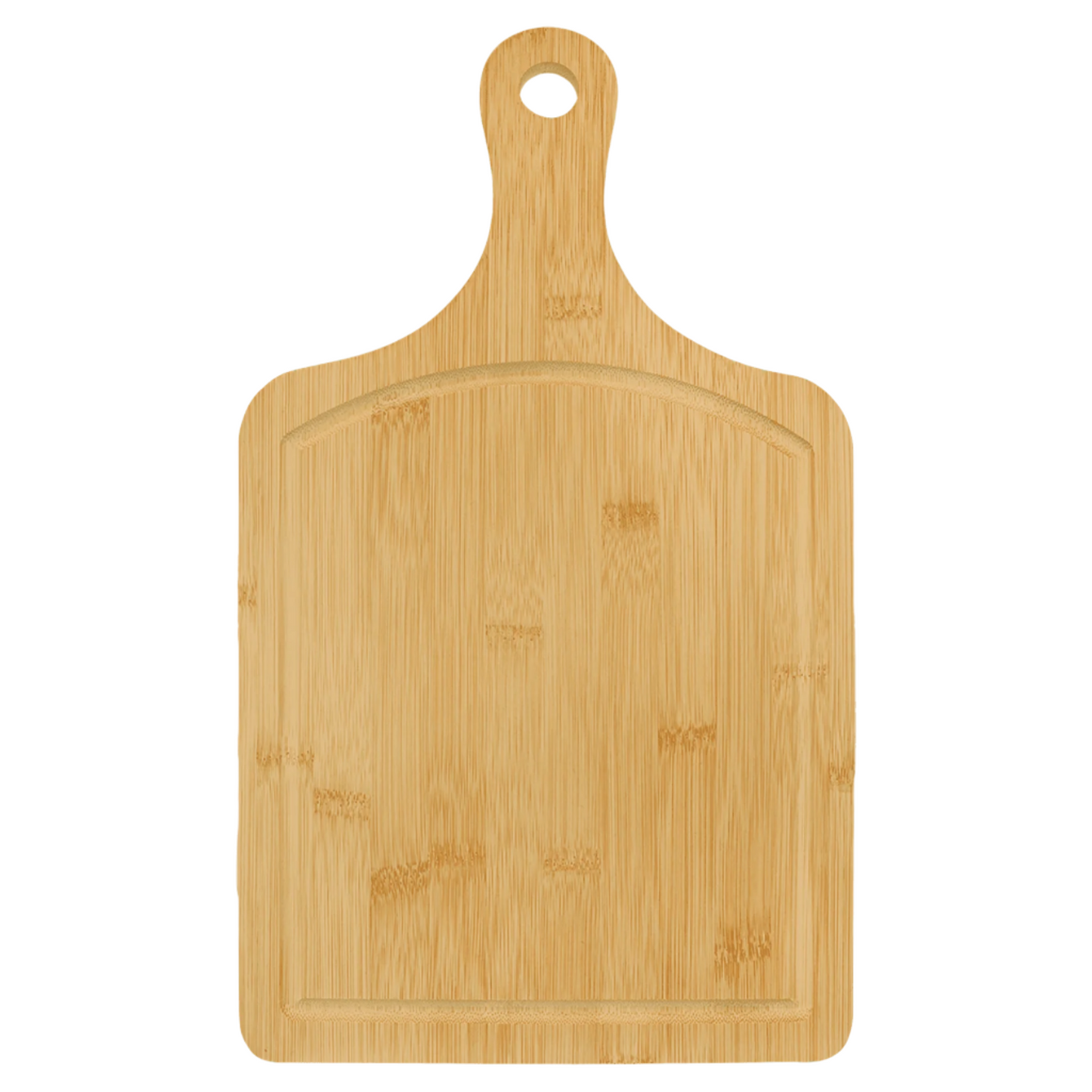 Custom Bamboo Paddle Cutting Board with Drip Ring