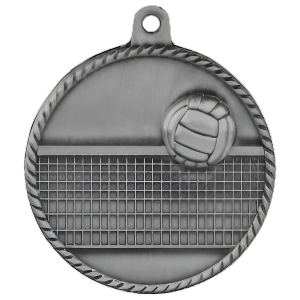 2" High Relief Volleyball Medal with Neck Ribbon