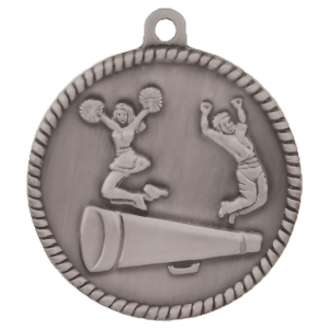 2" High Relief Cheer Medal with Neck Ribbon