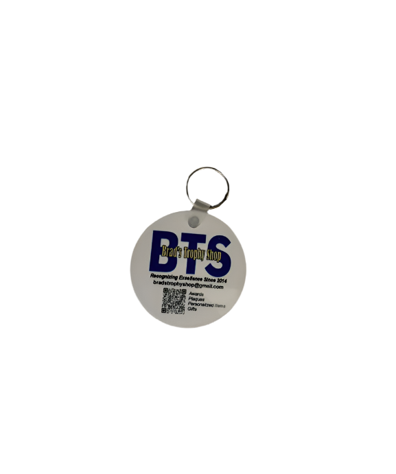 2.25" Custom Gloss White Round 2-Sided Keychain