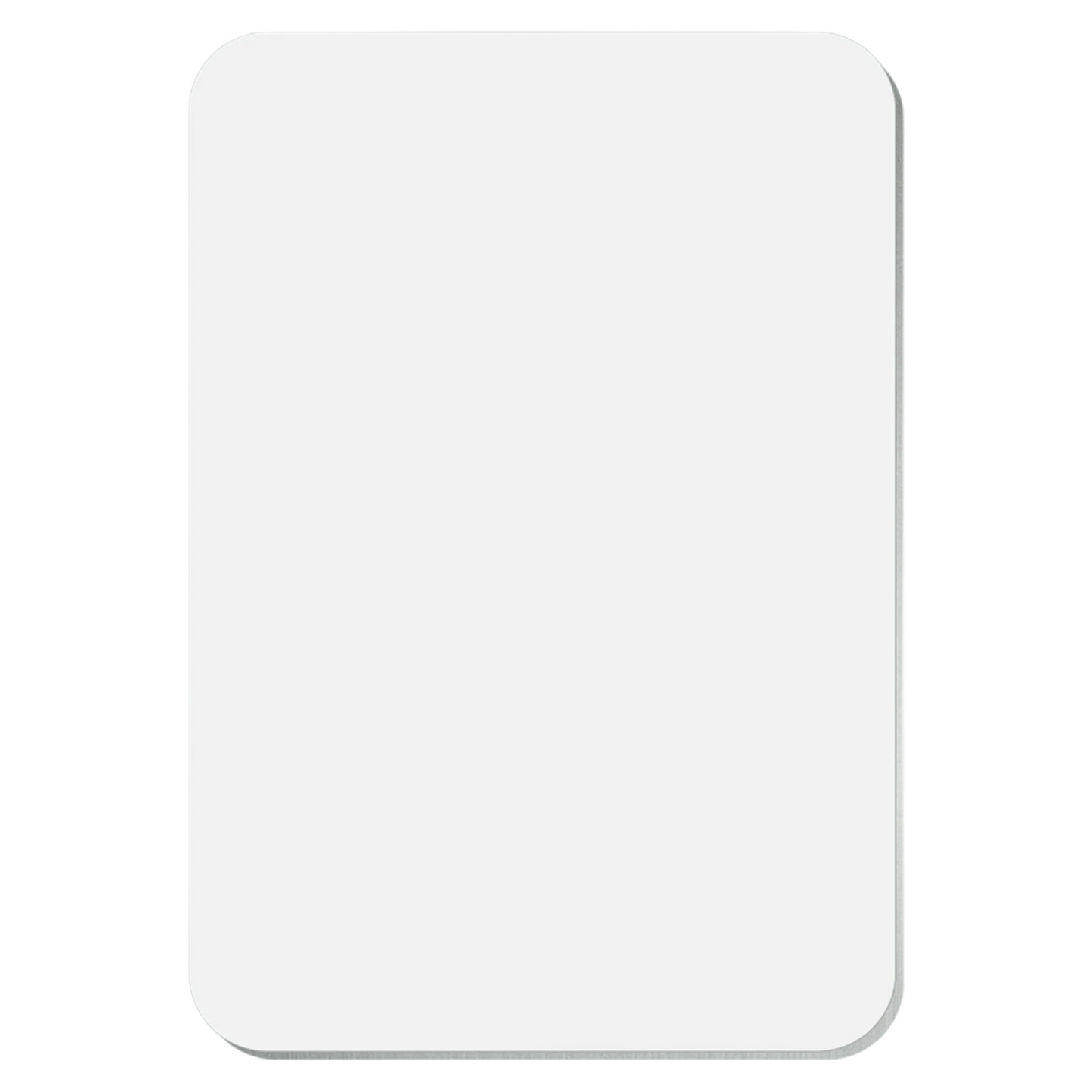3" x 2" Custom Semi- Gloss White Aluminum Rectangle Magnet