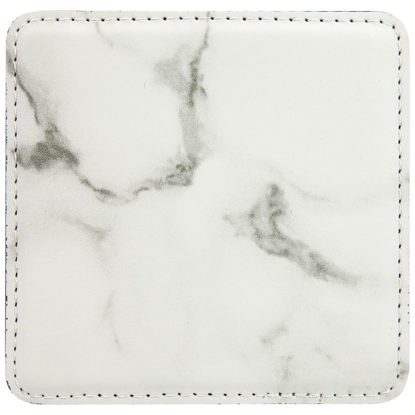 4" x 4" Whtie Marble Square Leatherette Coaster