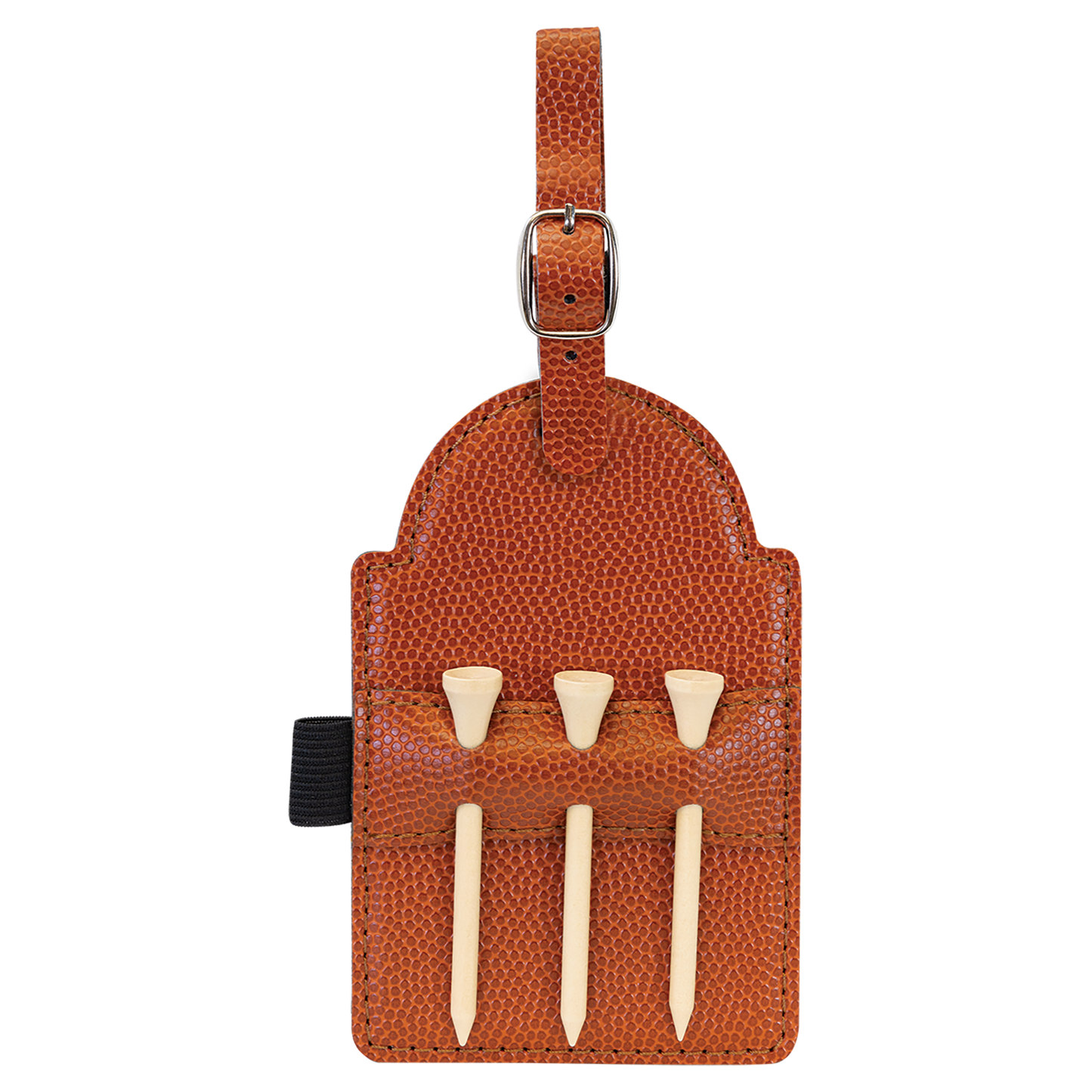 Custom Leatherette Golf Bag Tag with 3 Wooden Tees