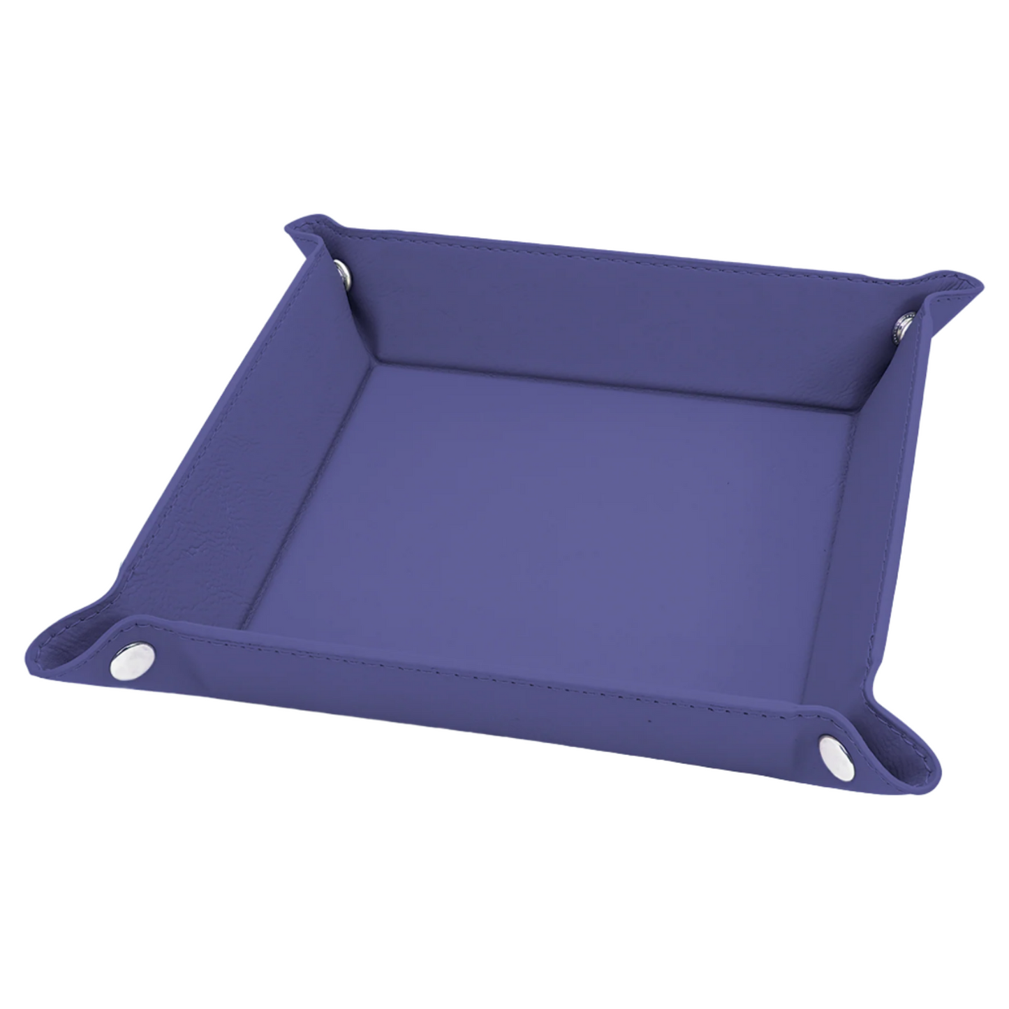 6" x 6" Custom Leatherette Snap Up Tray with Silver Snaps
