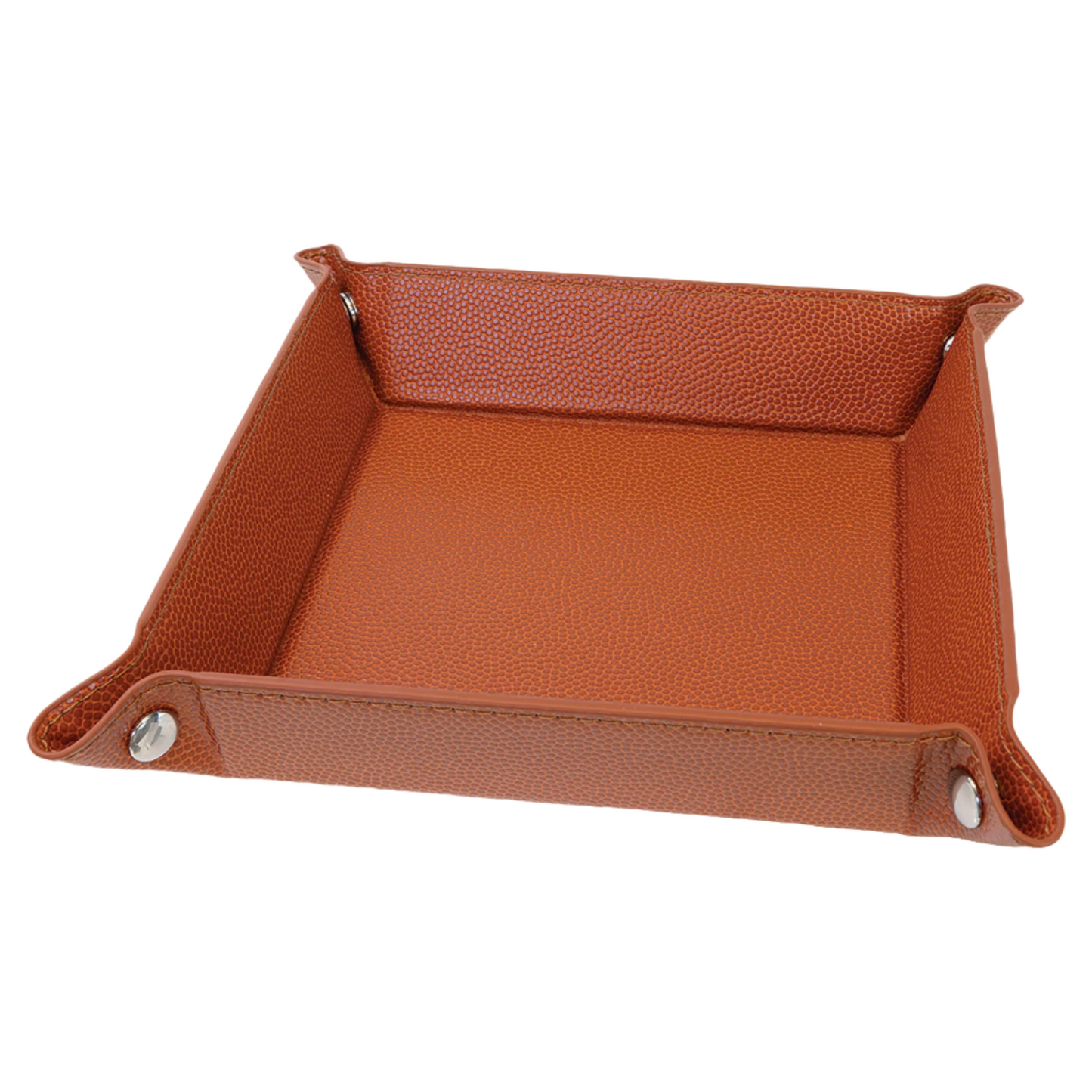 6" x 6" Custom Leatherette Snap Up Tray with Silver Snaps