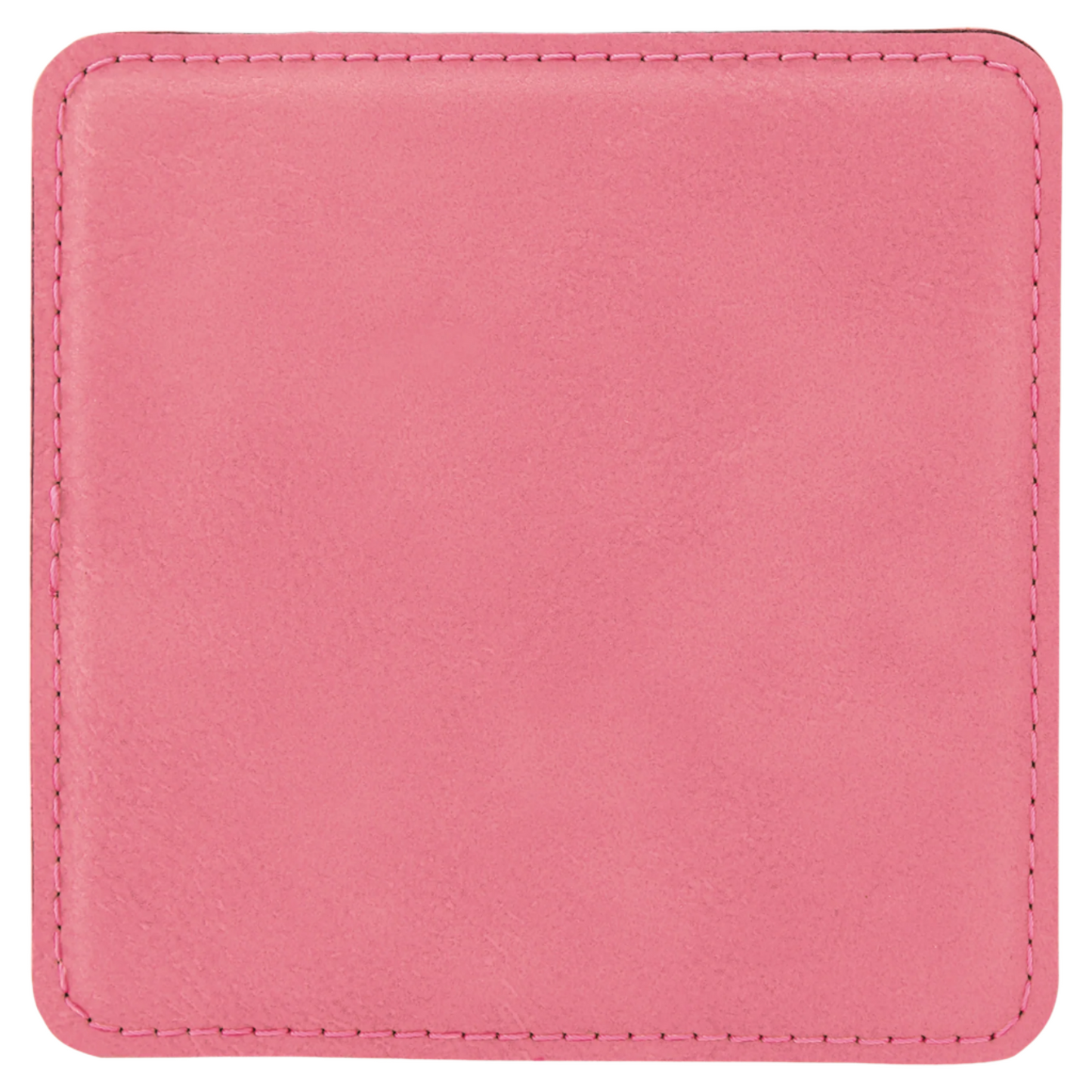 4" x 4" Pink Square Leatherette Coaster