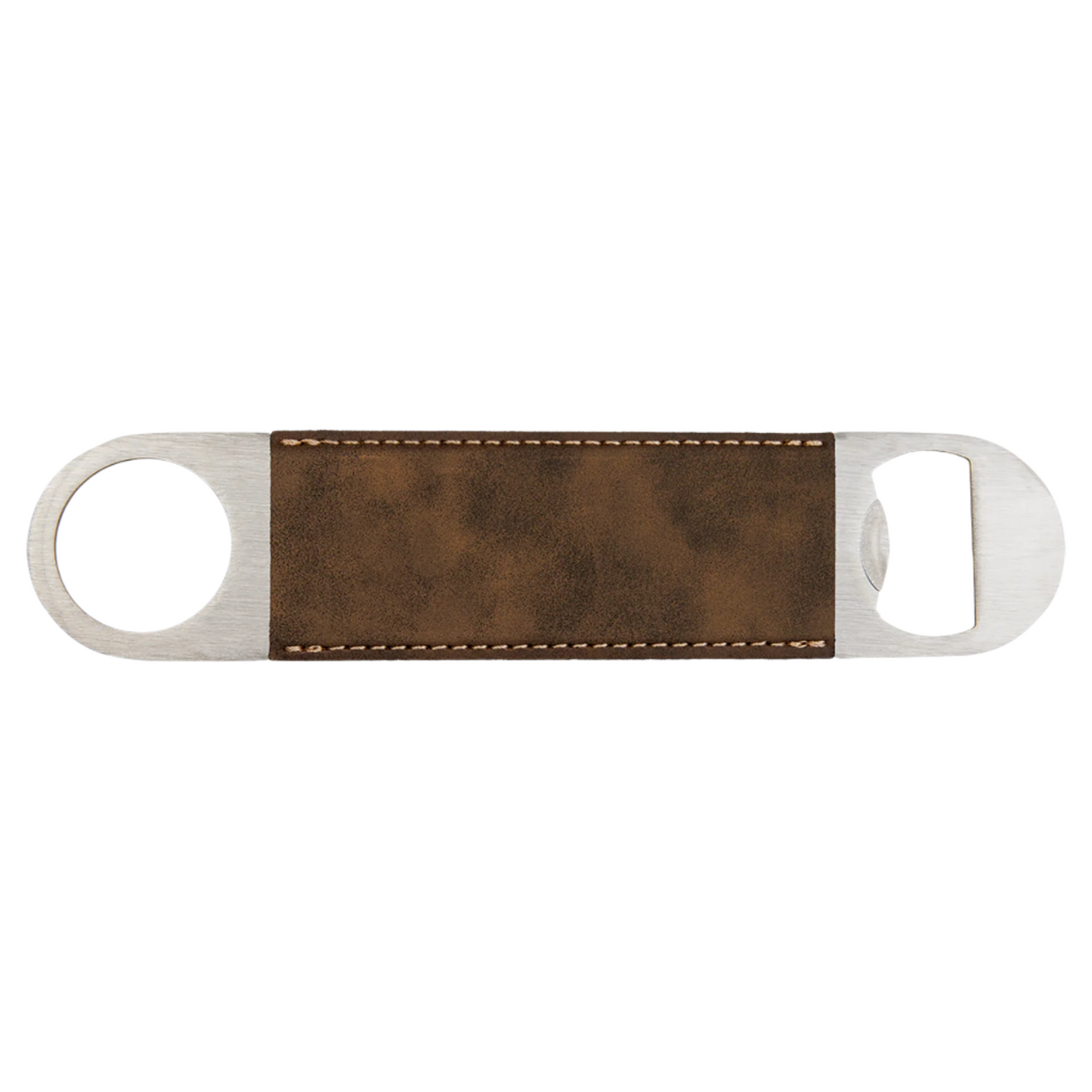 1 1/2" x 7" Rustic/Gold Leatherette Bottle Opener
