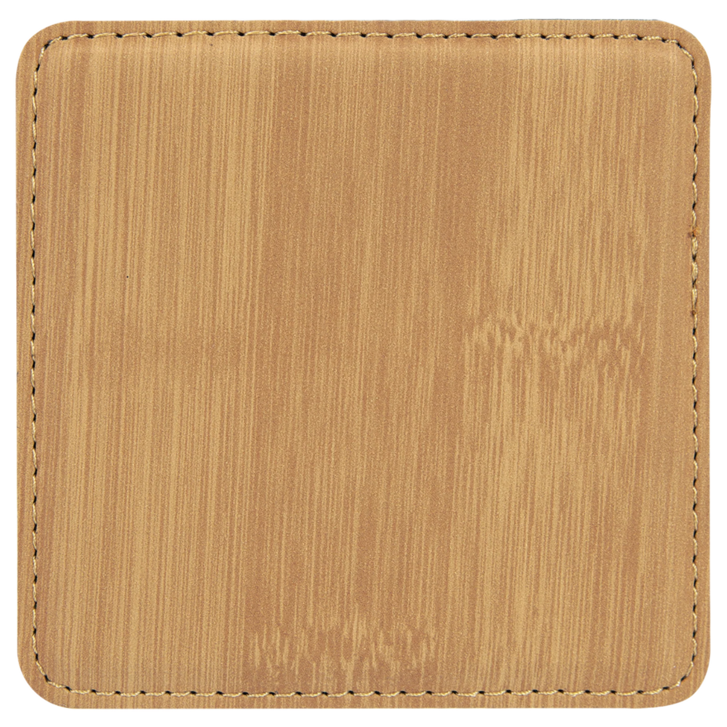 4" x 4" Bamboo Square Leatherette Coaster