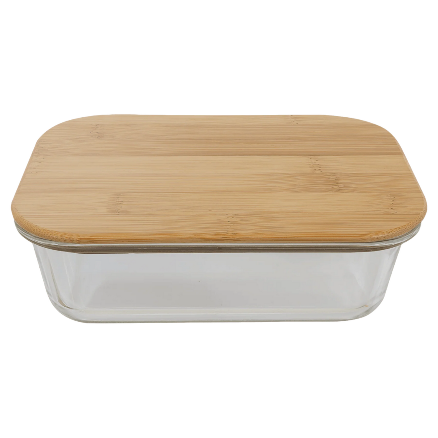 Custom Rectangle Glass Container with Bamboo Lid