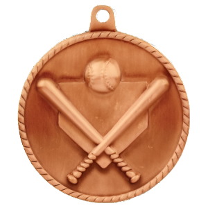 2" High Relief Baseball/Softball Medal with Neck Ribbon