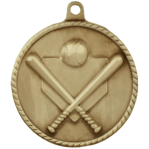 2" High Relief Baseball/Softball Medal with Neck Ribbon