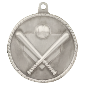 2" High Relief Baseball/Softball Medal with Neck Ribbon