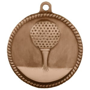 2" High Relief Golf Medal with Neck Ribbon
