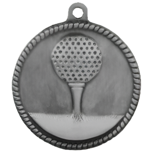 2" High Relief Golf Medal with Neck Ribbon
