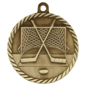 2" High Relief Hockey Medal with Neck Ribbon