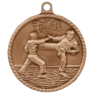 2" High Relief Martial Arts Medal with Neck Ribbon
