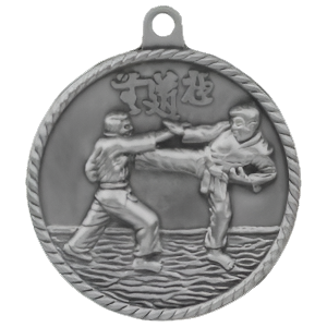 2" High Relief Martial Arts Medal with Neck Ribbon