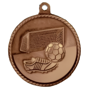 2" High Relief Soccer Medal with Neck Ribbon