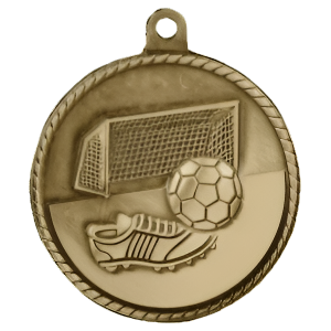 2" High Relief Soccer Medal with Neck Ribbon
