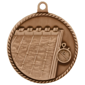 2" High Relief Swimming Medal with Neck Ribbon