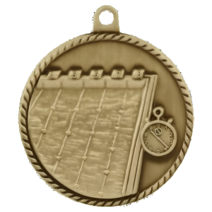 2" High Relief Swimming Medal with Neck Ribbon
