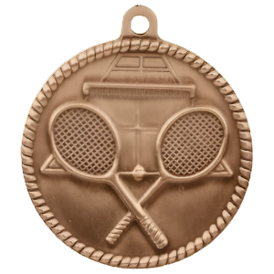 2" High Relief Tennis Medal with Neck Ribbon