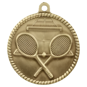 2" High Relief Tennis Medal with Neck Ribbon