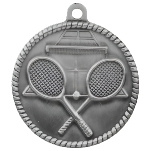 2" High Relief Tennis Medal with Neck Ribbon