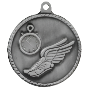 2" High Relief Track Medal with Neck Ribbon