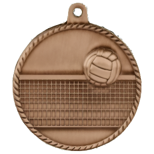 2" High Relief Volleyball Medal with Neck Ribbon