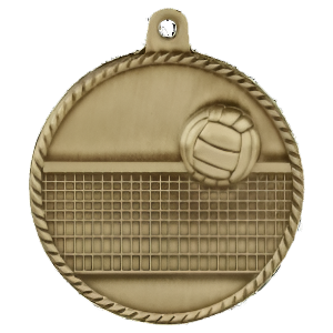 2" High Relief Volleyball Medal with Neck Ribbon