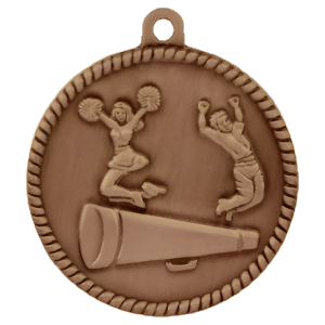2" High Relief Cheer Medal with Neck Ribbon