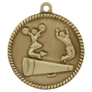 2" High Relief Cheer Medal with Neck Ribbon