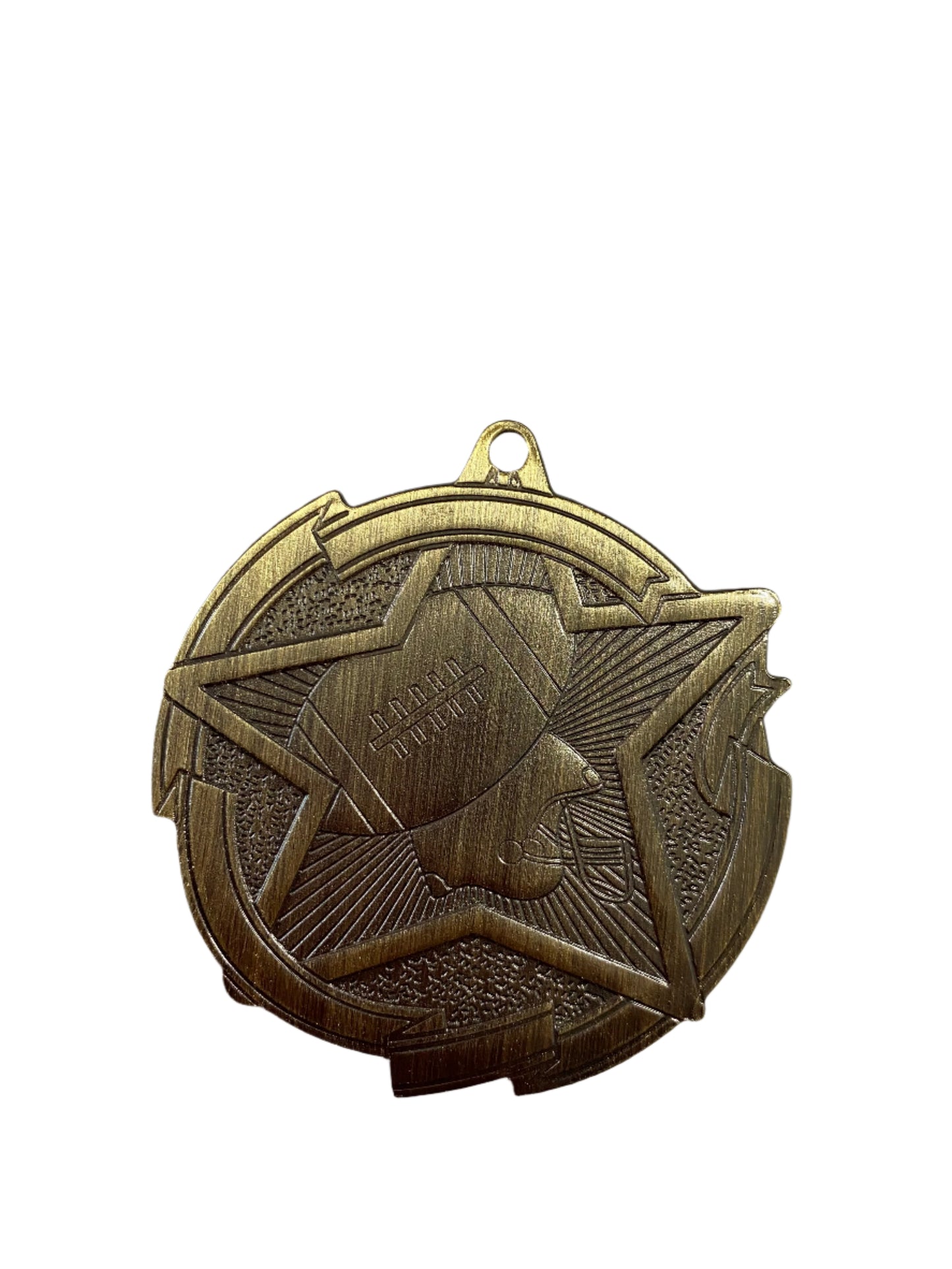 2 3/4" Gold Star Football Star Medal