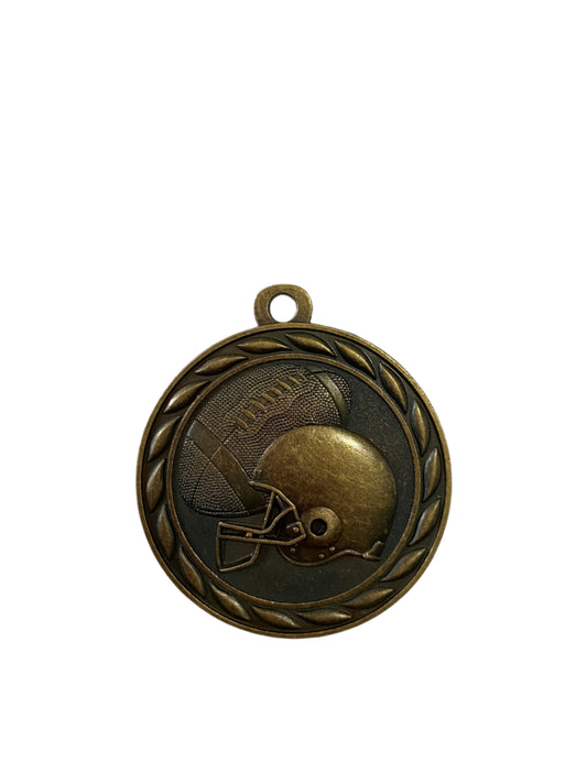 2" Antique Gold Football Medal
