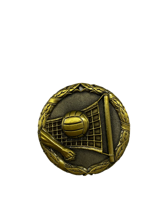1 3/4" Gold Volleyball Wreath Medal