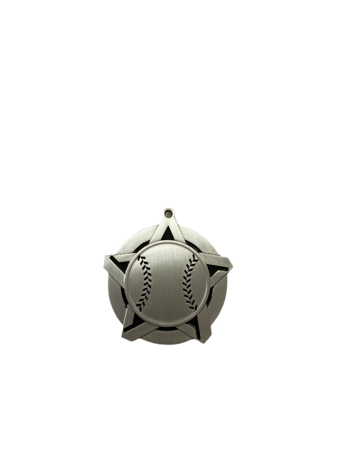 2 1/4" Silver Star Baseball/Softball Medal