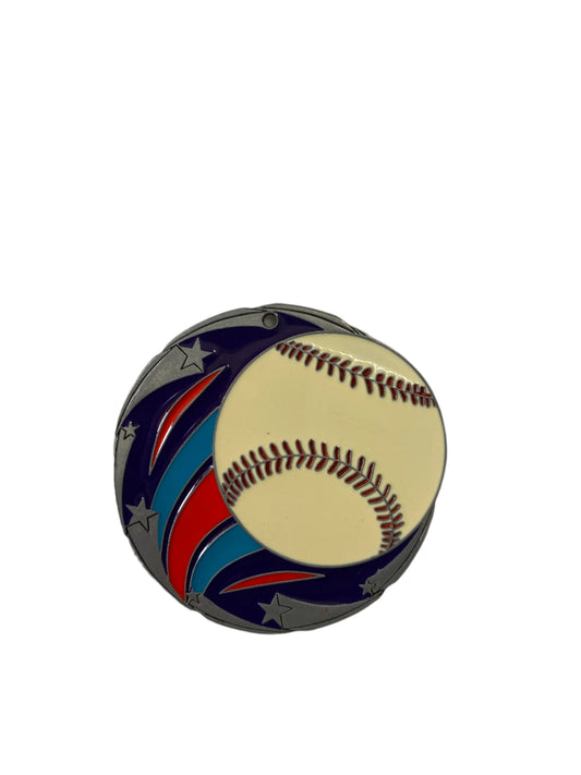 1/2" Multicolor Baseball Medal