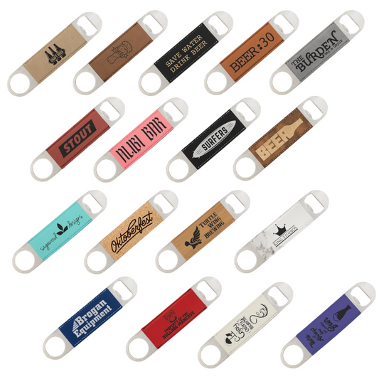 1 1/2" x 7" Custom Leatherette Bottle Opener