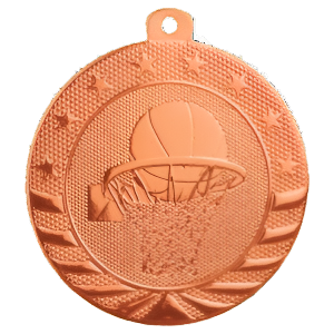 2" Starbrite Basketball Medal with Neck Ribbon