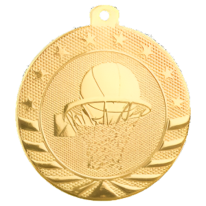 2" Starbrite Basketball Medal with Neck Ribbon
