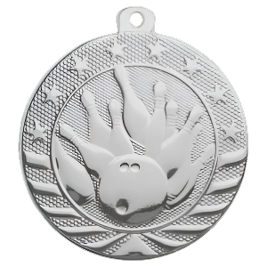 2" Starbrite Bowling Medal with Neck Ribbon