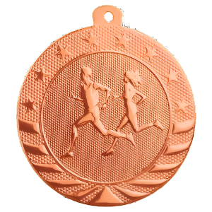 2" Starbrite Cross Country Medal with Neck Ribbon