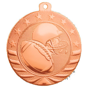 2" Starbrite Football Medal with Neck Ribbon