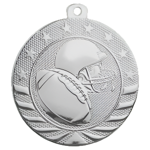 2" Starbrite Football Medal with Neck Ribbon