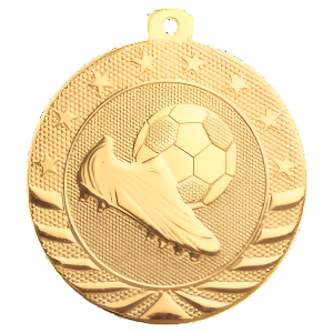 2" Custom Starbrite Soccer Medal with Neck Ribbon